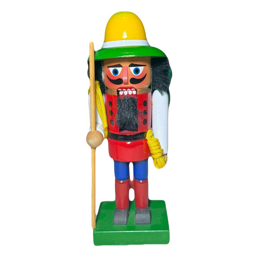 Vintage Mountain Climber Wood Nutcracker 8.5" Taiwan Hiker w Original Box